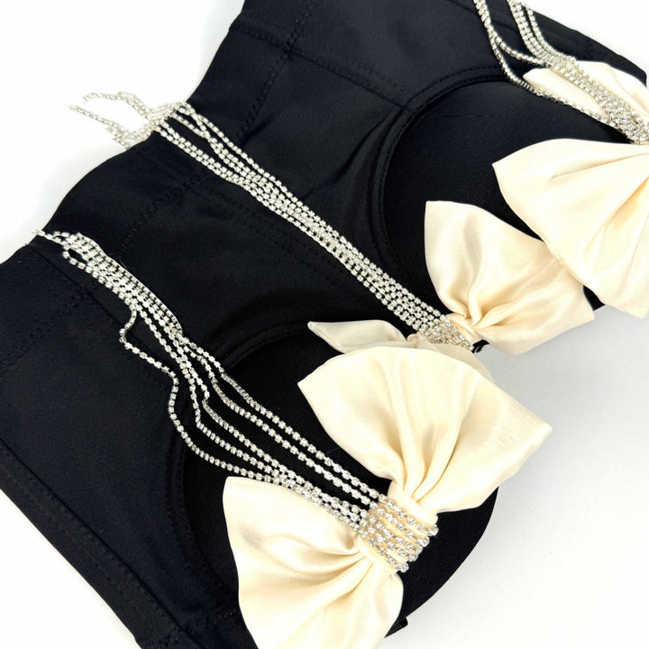 Levoire | Corset élégant avec des rubans doubles et des strass