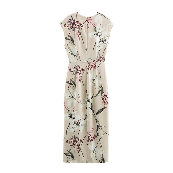 Levoire | Élégant Robe Satin Imprimé Col V