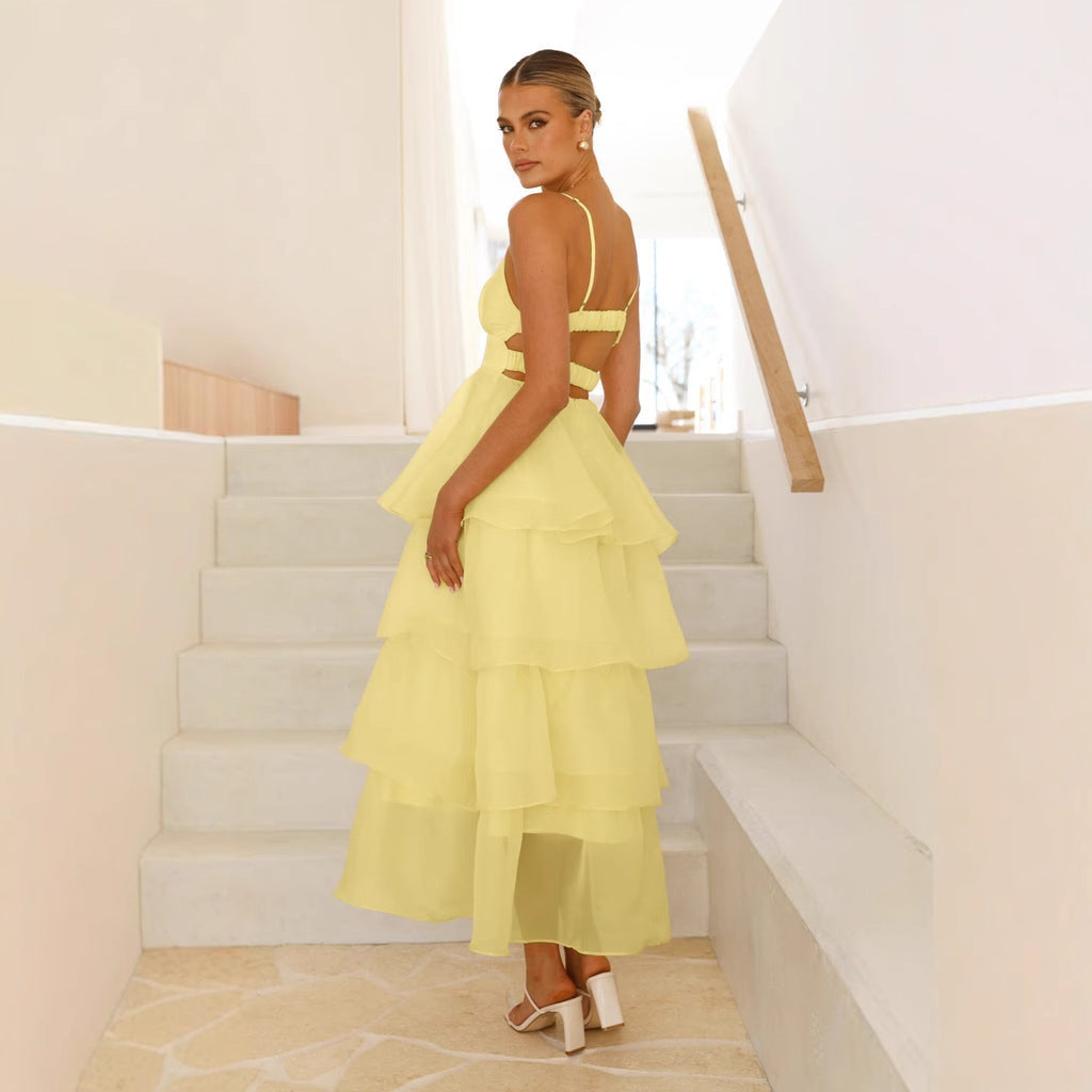 Robe maxi légère et aérienne pour femmes avec des couches volumineuses Levoire