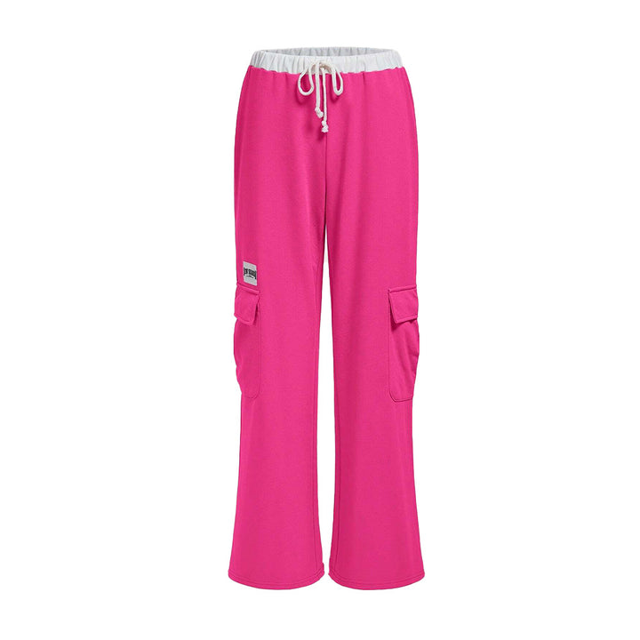 Pantalons cargo décontractés pour femmes avec une coupe large et une taille élastique Levoire