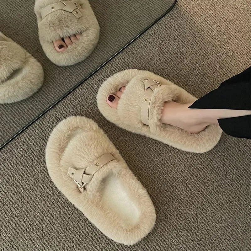 Levoire | Chaussons doux avec semelle épaisse en coton doublé