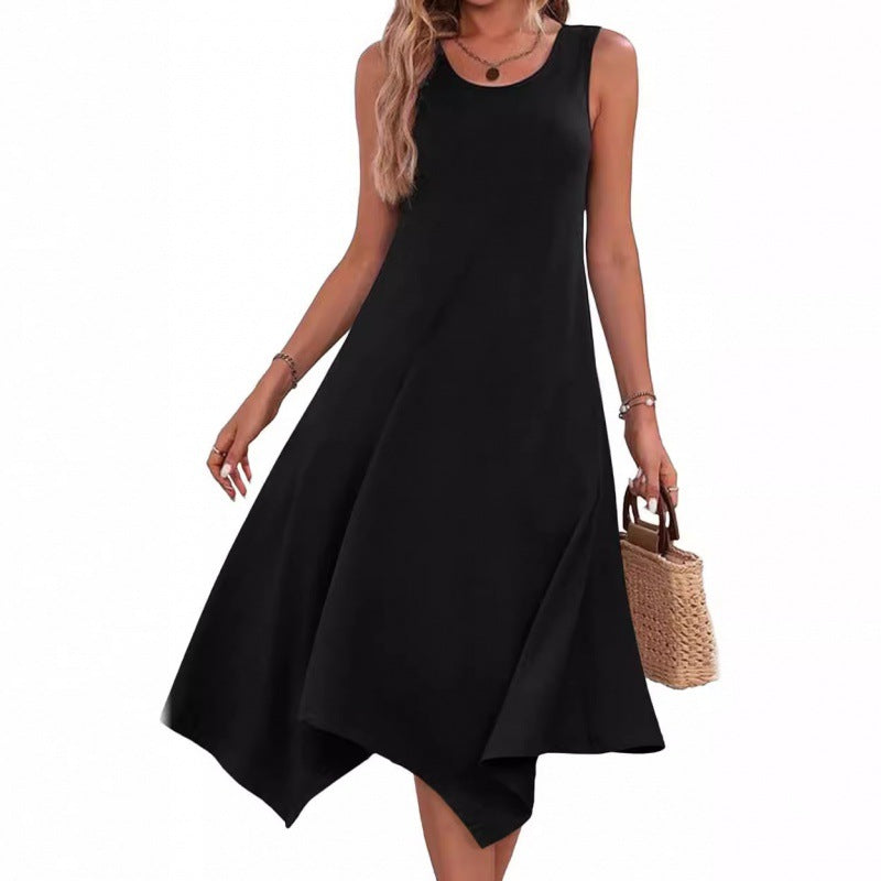 Levoire | Chic Fashion Imprimé Sans Manches Robe À Ourlet Irregular