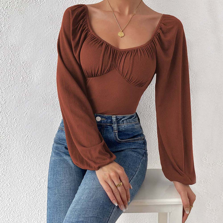 Maillot de bain femme avec manches bouffantes longues et haut froncé Levoire