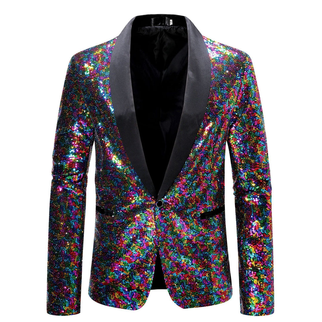 Avriane Veste à sequins pour hommes avec col châle