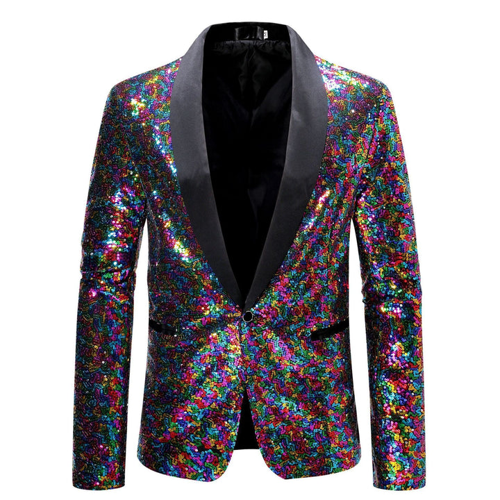 Avriane Veste à sequins pour hommes avec col châle