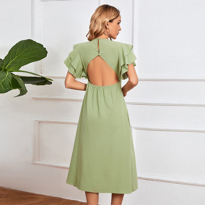 Levoire | A-line dress with back cutout A-line knee-length dress