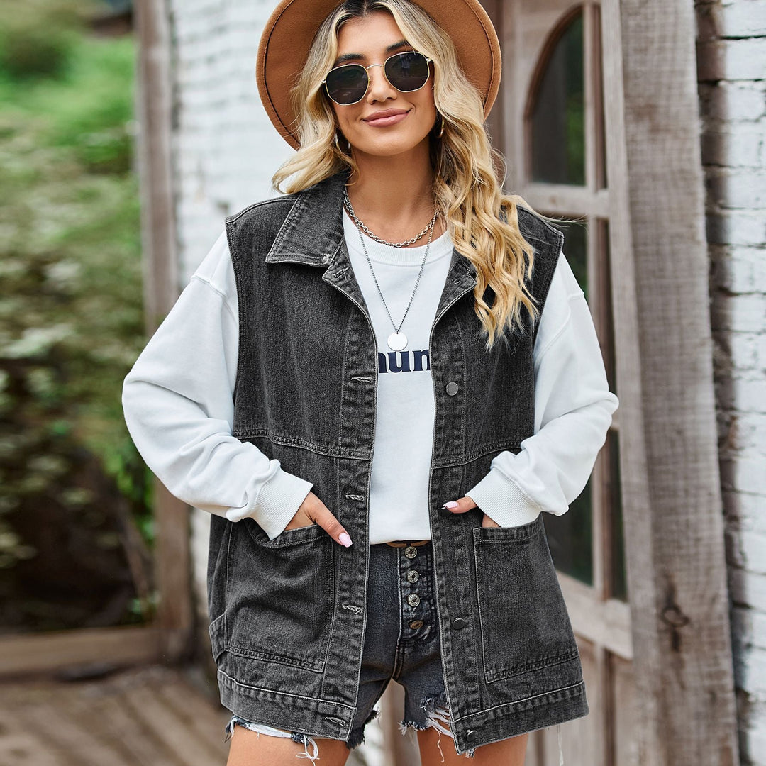 Levoire | Gilet En Denim Pour Femmes À Coupe Décontractée En Coton