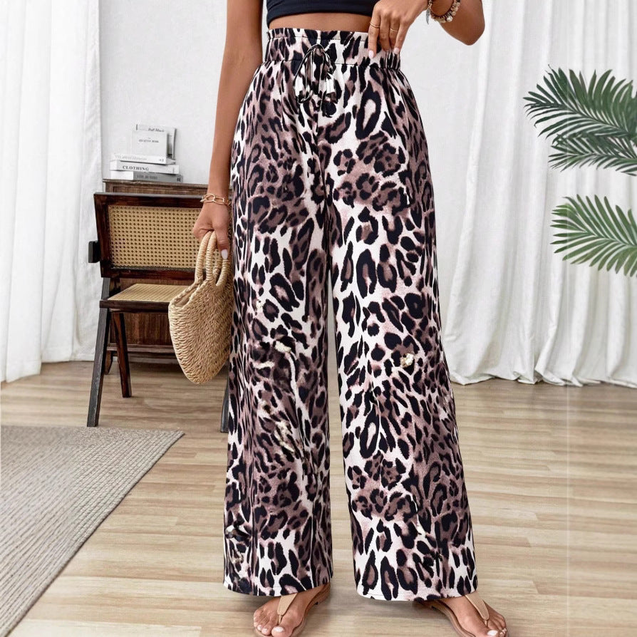 Pantalons palazzo larges pour femmes imprimé animal Levoire