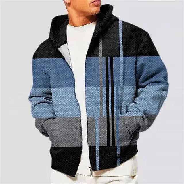 Levoire | Cardigan zippé pour hommes avec impression 3D CLLWY232