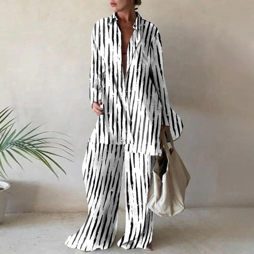 Levoire | Ensemble De Blouses À Manches Longues Amples Et De Pantalons Larges Assortis