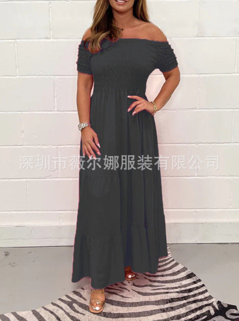 Levoire | Robe en A à couches à manches courtes Robe en A à couches Noir