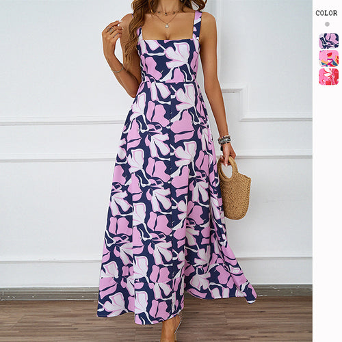 Robe maxi femme avec design floral et bretelles sophistiquées Levoire