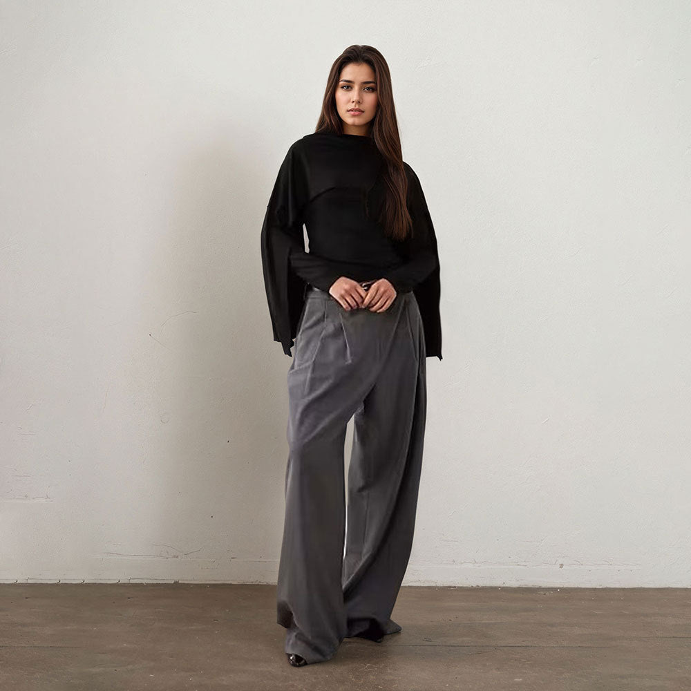 Top Élegant pour Femmes avec Design Asymétrique et Manches Amples Levoire