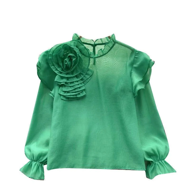 Levoire | Dolce Chiffon-blouse à manches bouffantes