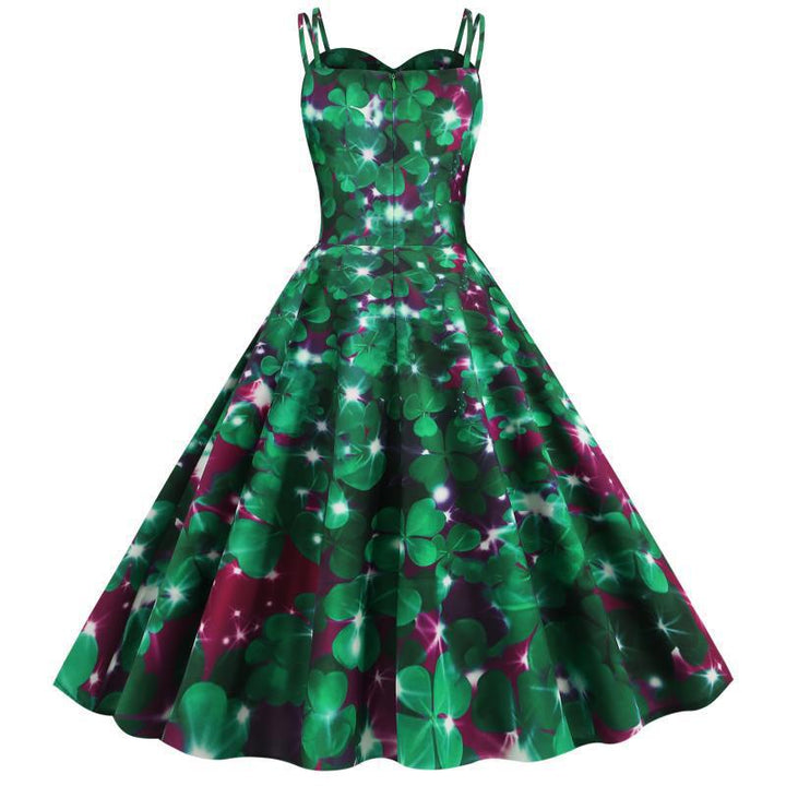 Robe A-Line vintage pour femmes avec un charmant motif floral Levoire