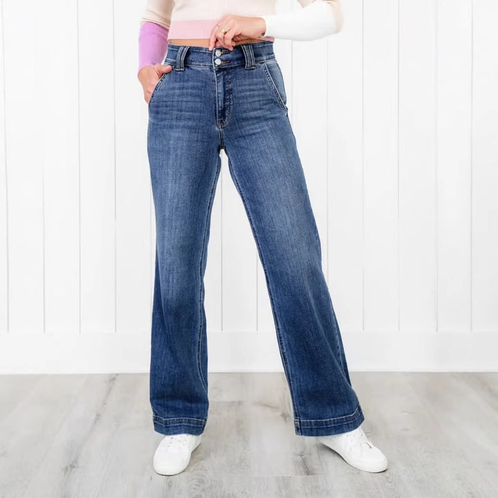 Jeans larges taille haute pour femmes avec coupe confortable Levoire