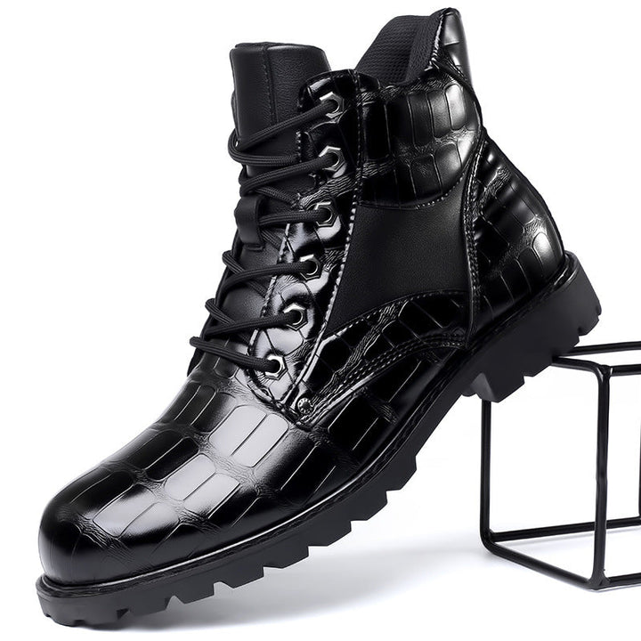 Levoire | Bottes Élégantes En Finition Croco Noir