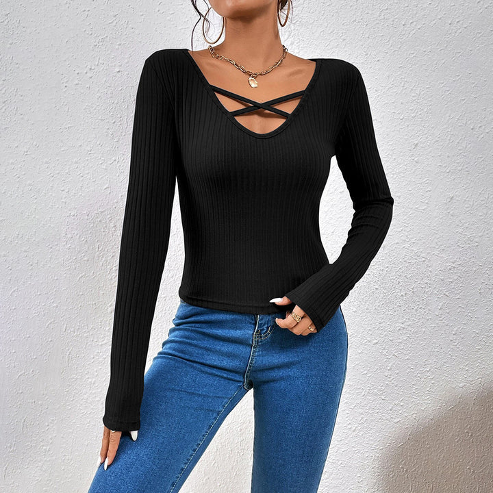 Femme chemise à manches longues avec décolleté croisé à la mode Levoire