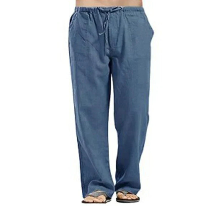 Levoire | Pantalon En Lin Avec Cordon De Serrage Bleu clair