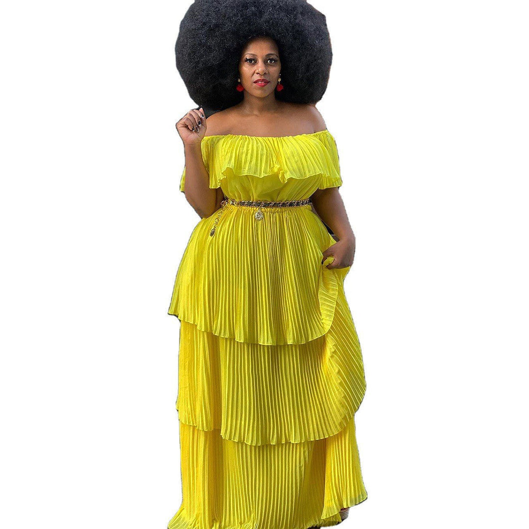 Levoire | Robe maxi plissée séduisante de vacances à la plage