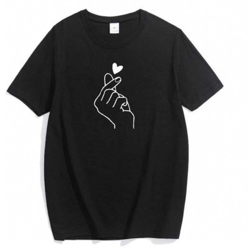 T-shirt femme avec design de cœur créatif et coupe décontractée Levoire
