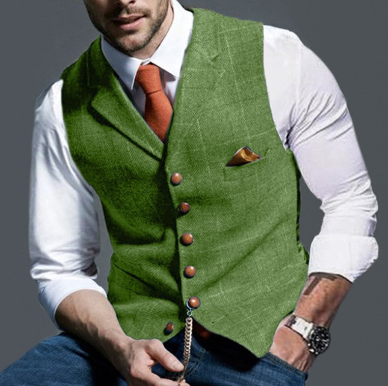 Levoire | Gilet Boutonné Élégant Pour Hommes Vert clair