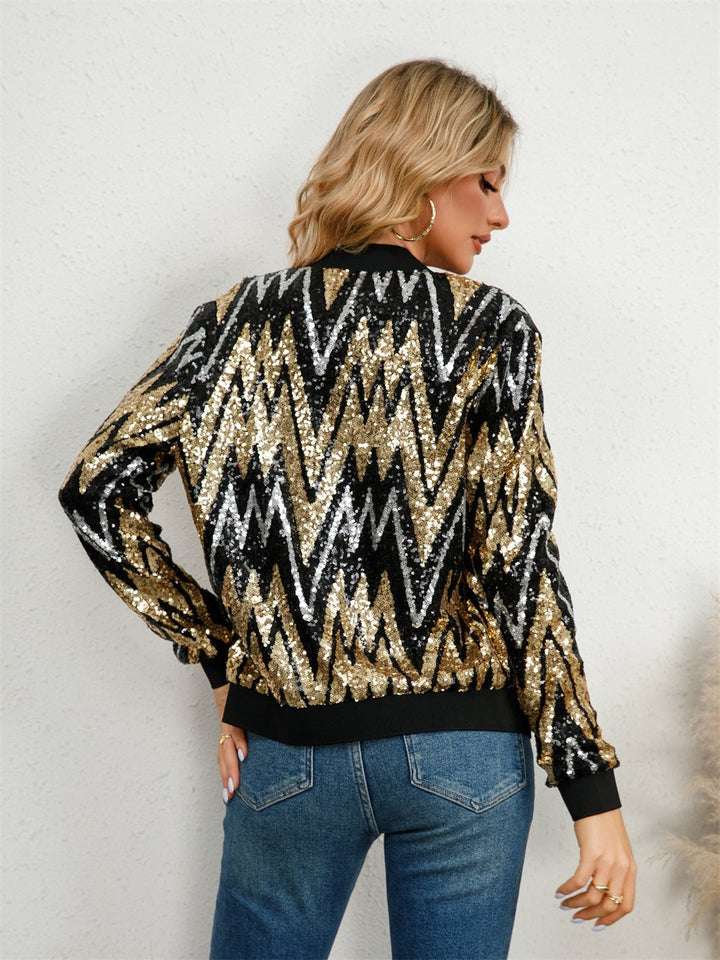 Levoire | Rento Veste Bomber à Manches Longues Zippée Strass