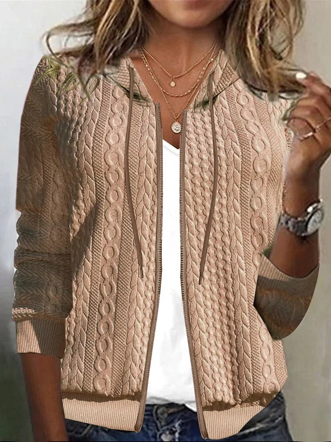 Cardigan femme avec capuche et motif texturé Levoire
