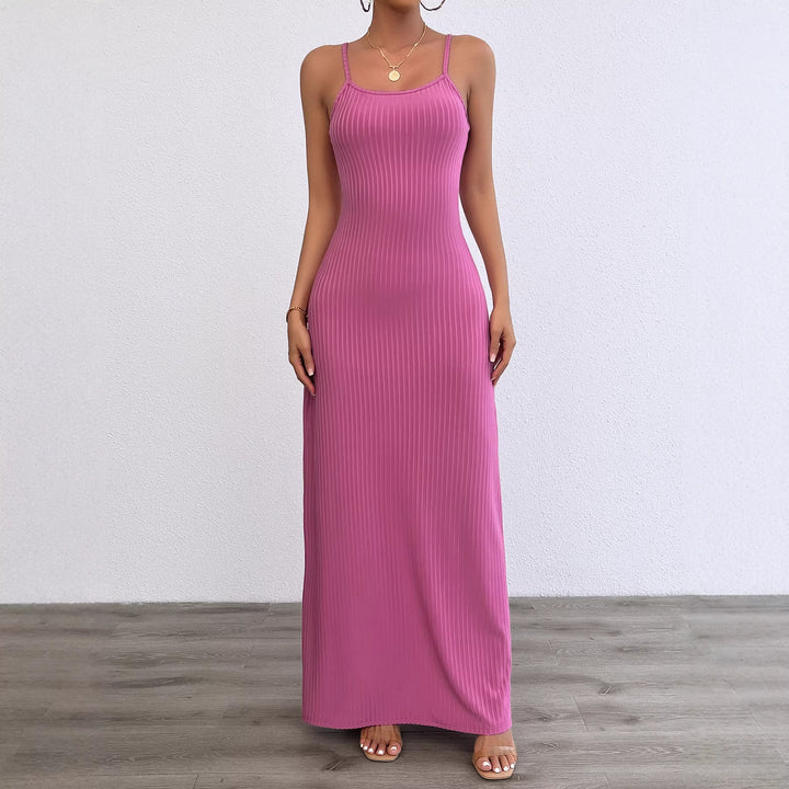 Robe maxi ajustée pour femmes avec structure en fines côtes Levoire