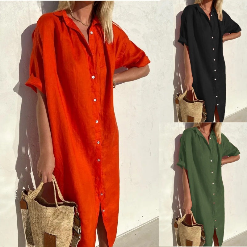 Levoire | Robe de poche Coton-lin Longue robe de poche