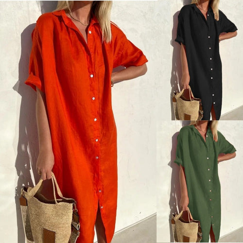 Levoire | Robe de poche Coton-lin Longue robe de poche