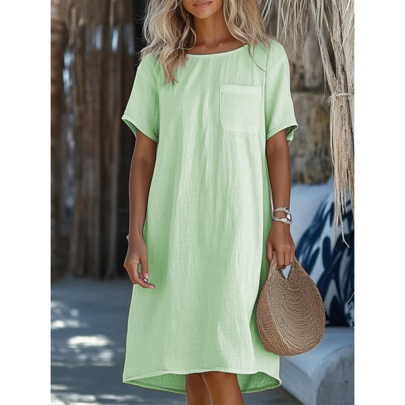 Levoire | Robe en lin Coton Lin Col rond Vert clair