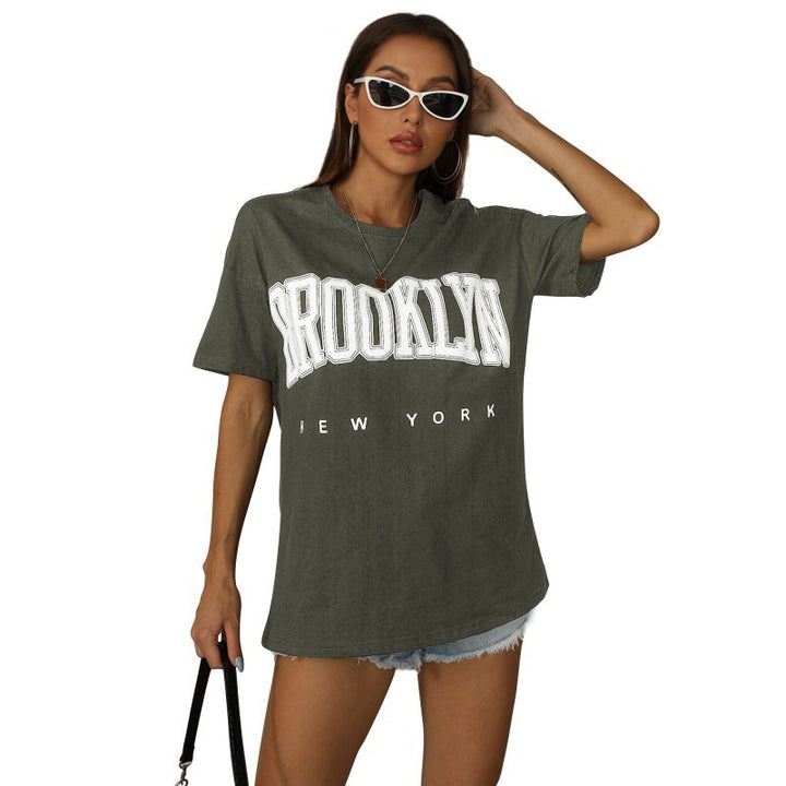 T-shirt surdimensionné pour femmes avec impression tendance Brooklyn Levoire