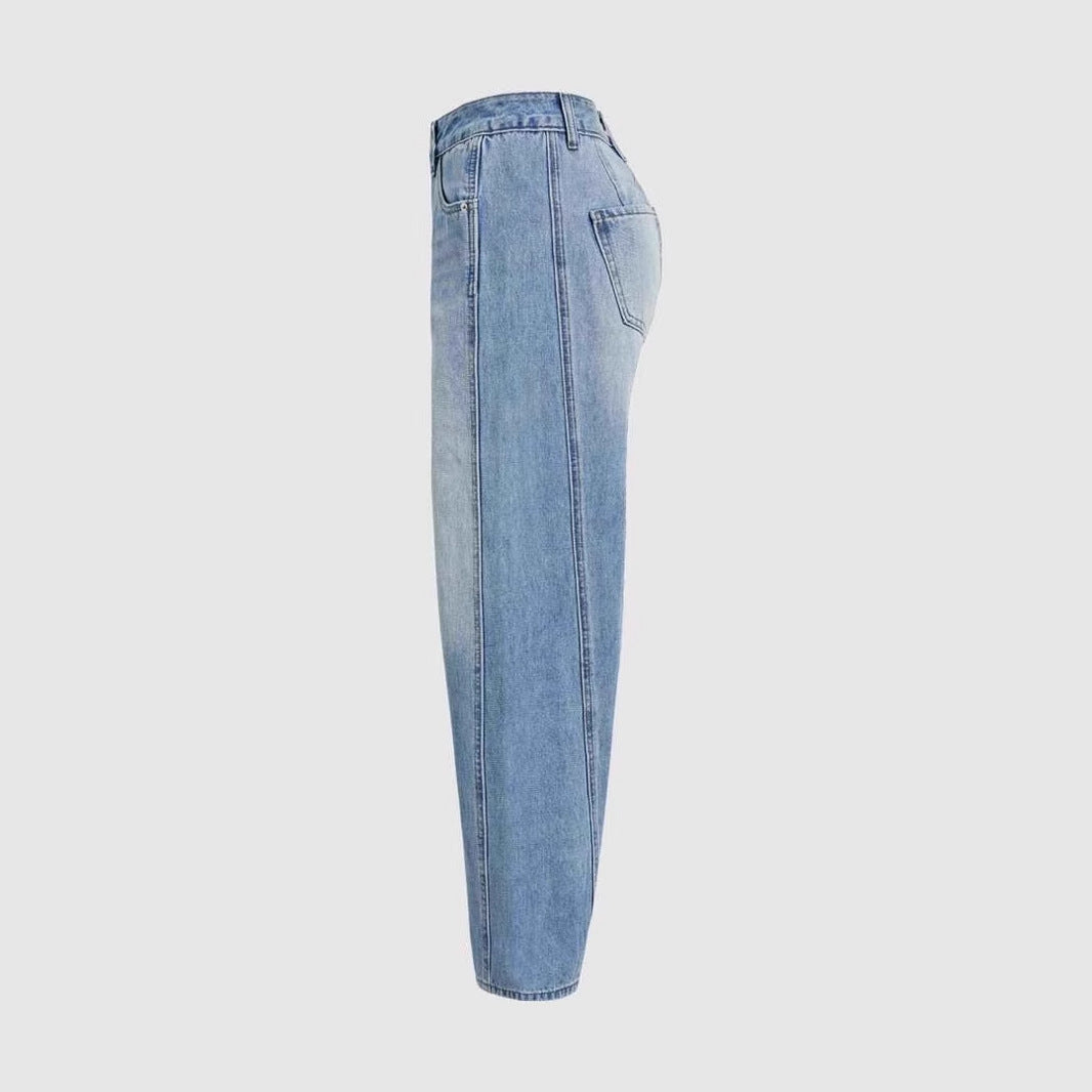 Jean femme ample au look vintage avec ourlet effiloché Levoire