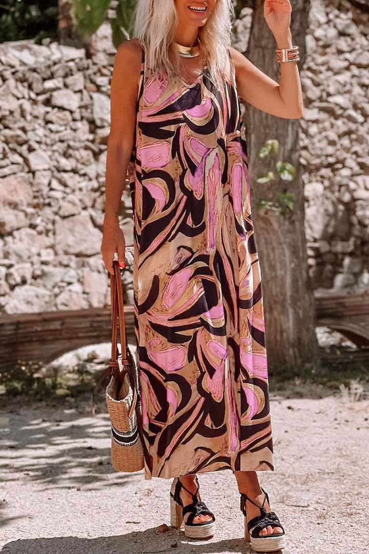 Levoire | Robe loose sans manches imprimée relaxante pour femmes