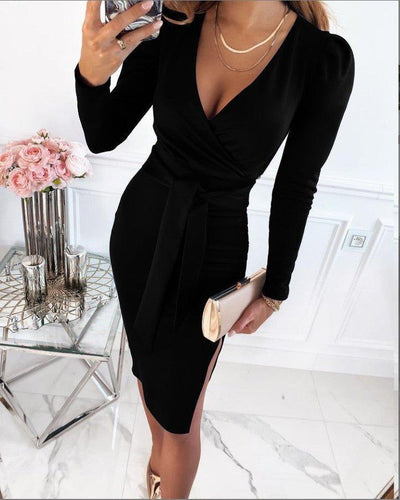 Levoire | Robe Enveloppante À Col Rond Pour Femmes