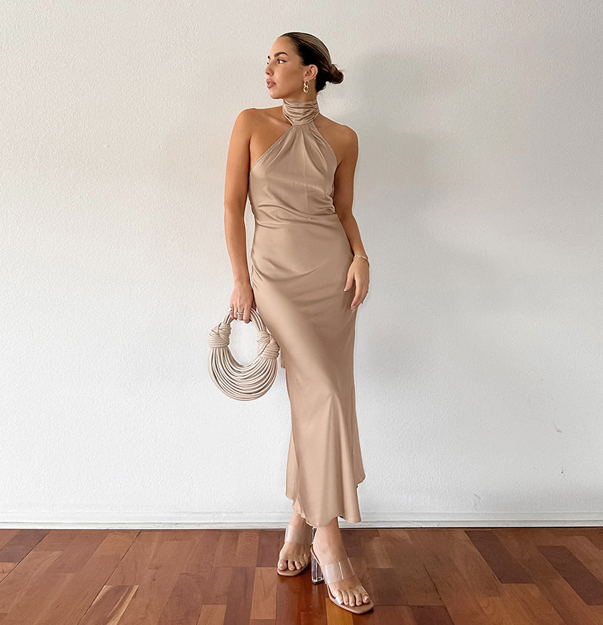 Levoire | Chic Élégant Robe Maxi À Bretelles Beige