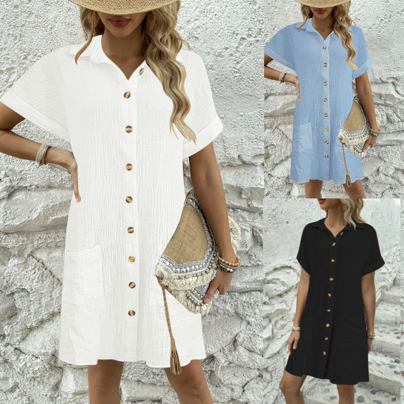 Levoire | Robe Serviette Simple Grand Col V bouton Robe