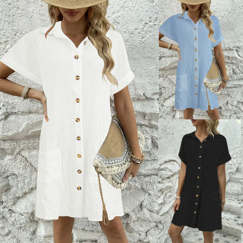 Levoire | Robe Serviette Simple Grand Col V bouton Robe