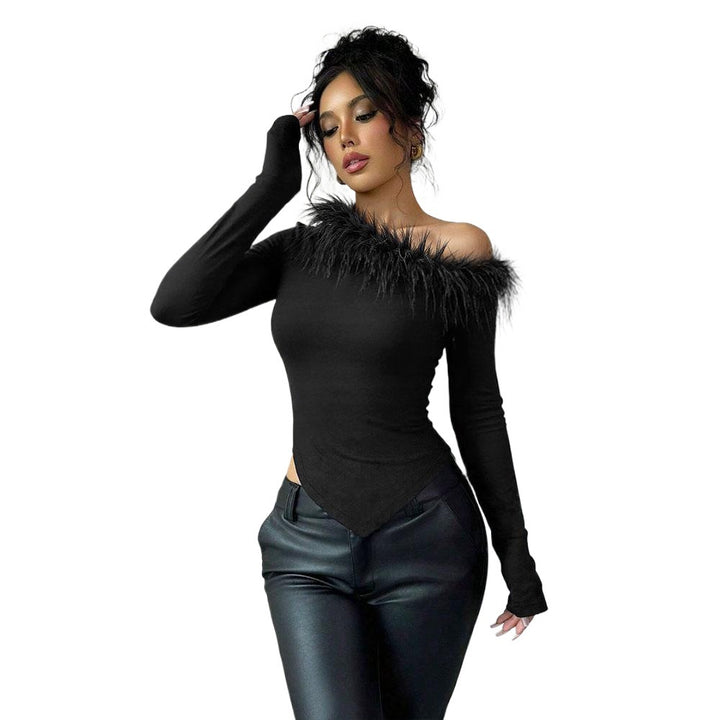 Top élégant pour femmes avec bordure en peluche amovible Levoire