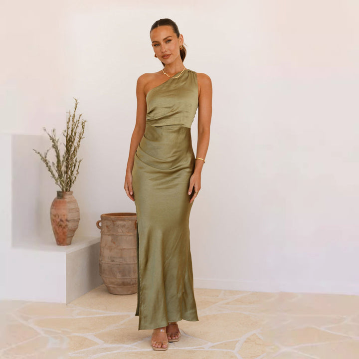 Robe Maxi Élégante pour Femmes avec Design Chic à Volants et Fente Haute Levoire