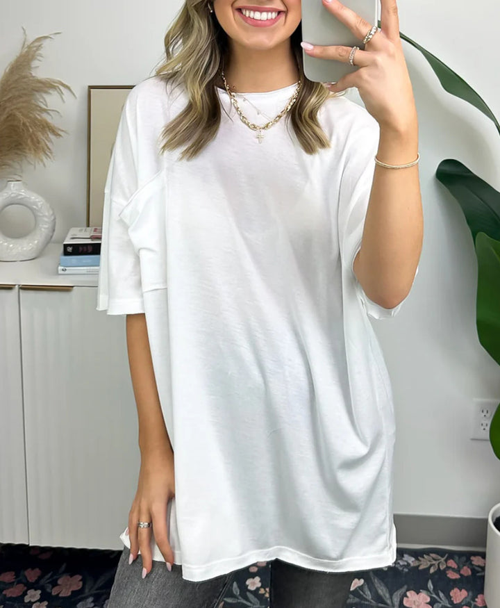 T-shirt ample décontracté pour femmes avec poche Levoire