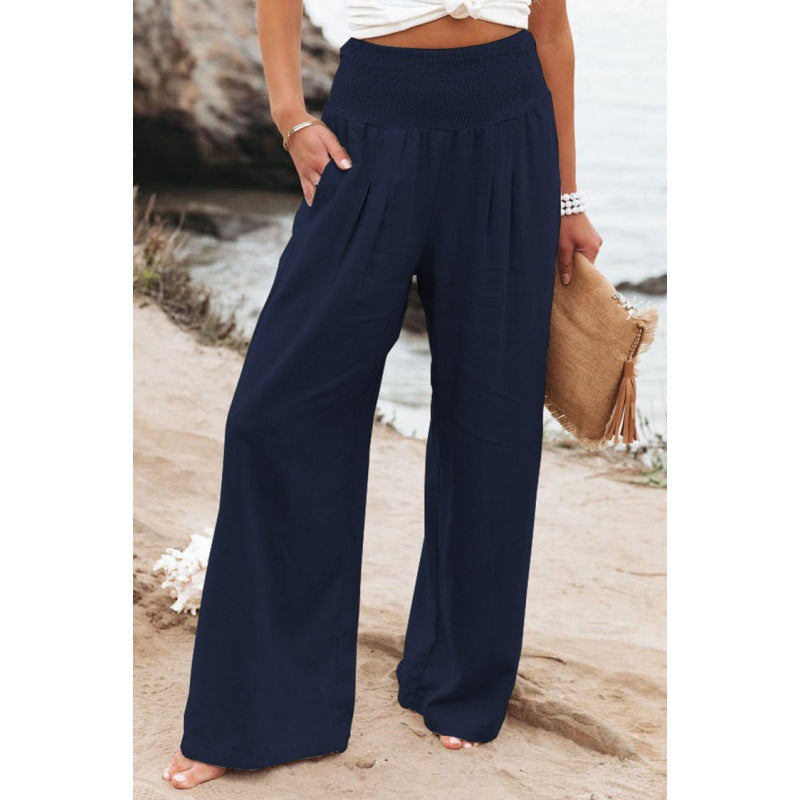 Levoire | Pantalon Large Décontracté Pour Femmes Bleu foncé