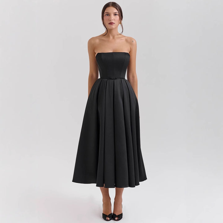 Robe de soirée pour femme avec décolleté en cœur et jupe évasée Levoire