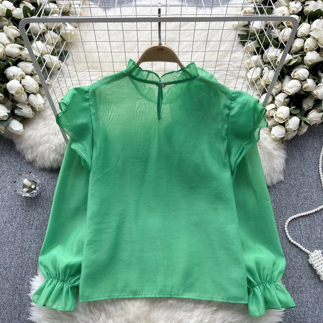 Levoire | Dolce Chiffon-blouse à manches bouffantes
