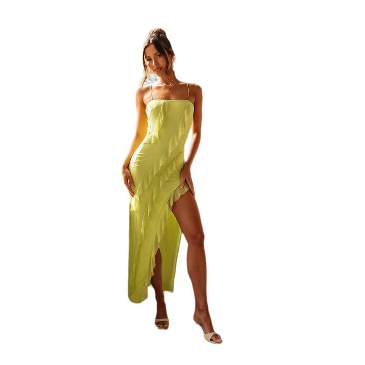 Robe d'été à volants pour femmes avec fente latérale Levoire