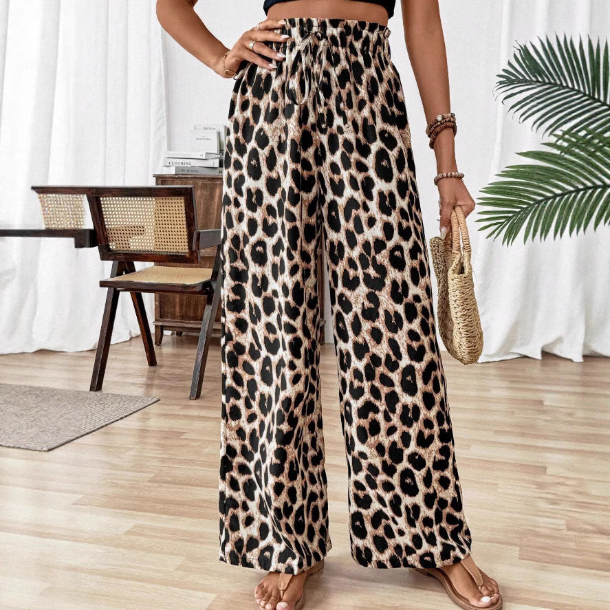 Pantalons palazzo larges pour femmes imprimé animal Levoire