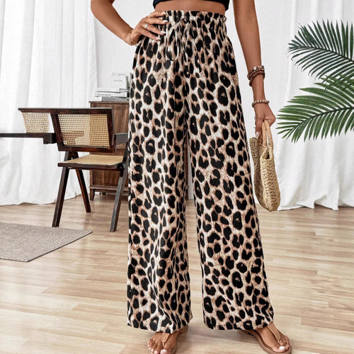 Pantalons palazzo larges pour femmes imprimé animal Levoire