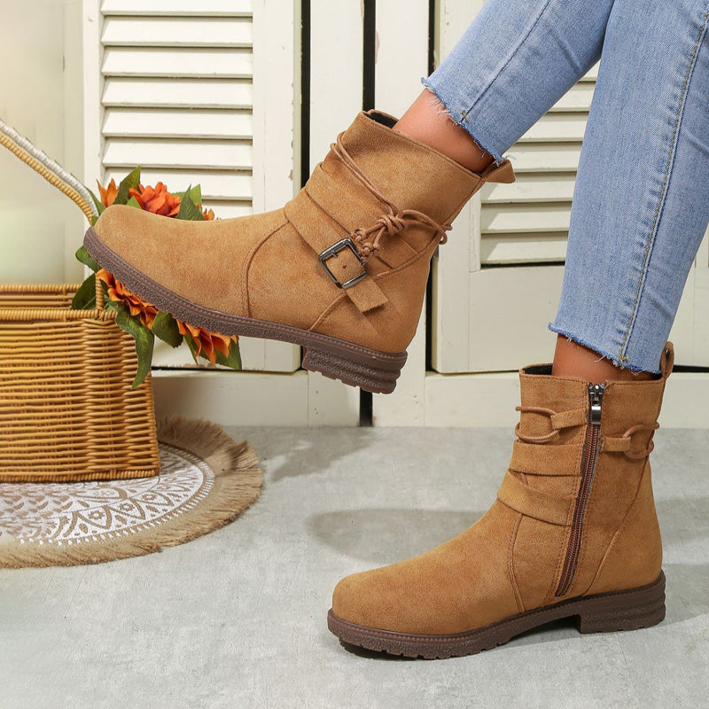 Levoire | Bottes Mi-Hautes Robustes À Boucle Pour Femmes