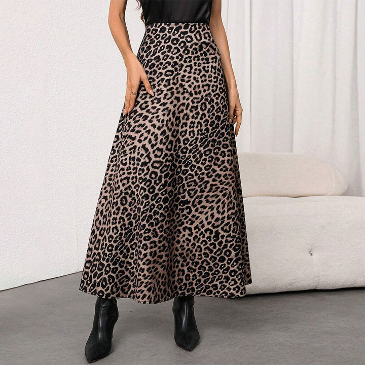 Jupe maxi pour femmes avec un motif léopard élégant et une taille haute Levoire